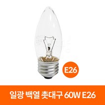 일광전구 일광 백열 촛대구 60W, 일광_E26_전구색(노란빛)