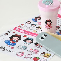 [소소한빛] (백색27종) 완벽방수 시그니쳐 네임스티커 유치원 어린이집 백색 방수 이름스티커, 10공주님, 귀염귀염체, 백색  A3