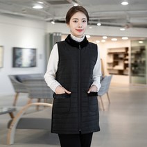 여성 엄마옷 모슬린 퍼배색 패딩조끼 YVE112121 마담 미시옷 중년여성의류 50대 60대여성옷 빅사이즈