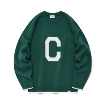 커버낫 [Covernat] 램스울 C 로고 크루넥 니트 그린