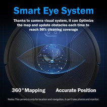 로봇물걸레청소기 저렴한로봇청소기 가성비 ABIR 로봇 청소기 X6 스마트 아이 시스템 6000PA 흡입 앱 노, 01 Black