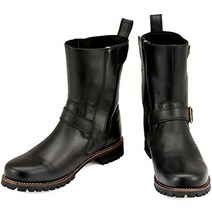 데이토나 바이크용 엔지니어 부츠 블랙 23.5cm 소가죽 시프트 패드 내장 사이드 짚 2E 상당 HBS-00498691, 상품명참조