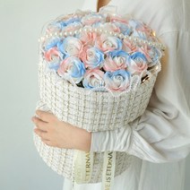 졸업식 꽃다발 화이트데이 프로포즈 비누꽃 예쁜 부모님 선물 입학식, 아이스블루