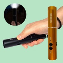 짐쌤 충전식 호루라기 후레쉬 라이트 손전등 경비 교통 교육 훈련, 옐로우&골드, 1개