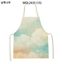 린넨 패브릭 컬러 나염 앞치마 기름때 방지 앞치마 미술 문예 성인 작업 광고 앞치마, WQL2435-15, 68-55cm