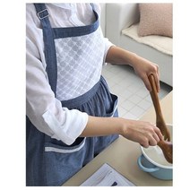 강남콩 원피스 앞치마 고급 면 버클 길이조절 여성스런 예쁜 패션 소녀풍 고퀄리티 단아한 귀여운 편한 데일리 화사한 레이스 포켓 청순 홈웨어 홈쇼핑 새댁 유치원 어린이집 선생님 단체복 선물용, 해지퓨어 앞치마원피스