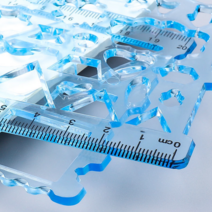 컬러 도형자 모양자 세트 20cm 도형 물결 각도기, 그린