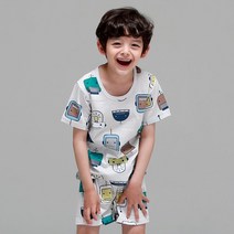 [미니케이] 로봇 5부 자가드 아동 내의 유아 실내복 키즈 내복 주니어 잠옷 유아동