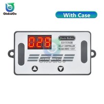 딜레이 릴레이 타이머 모듈 DDC-231 부저 케이스가있는 DC 12V 지연 타이머 시간 릴레이 디지털 디스플레이 지연 컨트롤러 스위치 모듈 자동차 타이밍 타이머 릴레이, 케이스 포함