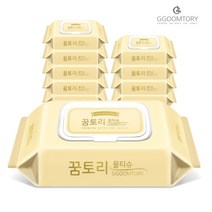 꿈토리 더 도톰한 골드 캡형 60매x10팩(1박스) 일회용 다목적물티슈 엠보싱원단, 60개