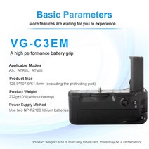 호환 배터리 그립 카메라 VG-C3EM 소니 알파 A9 A7Iii A7Riii 디지털 Slr 작업 1/2 Pcs NP-FZ10