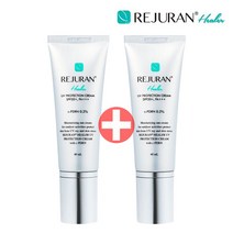 REJURAN 리쥬란 힐러 UV 프로텍션 크림40ml spf50+pa+++ 어둠속에서도 빛나는 광채 선크림 밀착되는 백탁제로 피부톤 피부탄력 개선 진정 촉촉 케어 무색, 2개