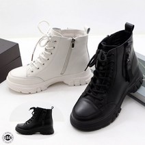 신신고 여성 발편한 레이스업 착화감좋은 공군 쿠션 키높이 워커 미들부츠 4.5cm 고무창