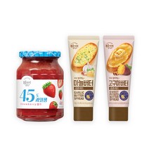 복음자리 45도딸기잼350g+발라먹는스프레드2개, 복음자리 45도딸기잼350g, 콘스프레드120g+호두바닐라스프레드130g