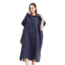 판초타월 비치가운 극세사 테리 망토 잠수복 변경 목욕 가운 비치 판초 타올 야외 스포츠 후드 주머니가 달린 드레스, [01] 85x110cm, [02] 2