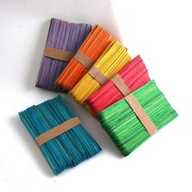 [아이디몬] KC인증 하드 바 스틱 대 15cm 우드 책갈피 수업 용 아이스크림 막대, 50개(1봉), 주황