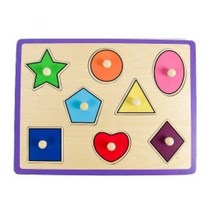 SOCEAN 꼭지 퍼즐 도형 원목 모형 끼우기 도형 퍼즐 만들기 놀이 레크레이션도구 끼우기 쌓기 맞추기 감각 통합 교구 두뇌 게임 유아동 장난감 탐험 학습 어린이 완구