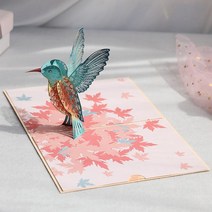 생일 크리스마스 새해 선물 메세지 팝업 카드 3D 엽서 벌새 새 인사말 아버지의 날 어머니의 날 결혼식 에 대한 당신을 생각하는