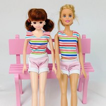 인형옷 드레스 캐주얼, 15.레인보우핑크반바지