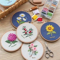 [수틀포함] 프랑스자수 꽃 만들기 DIY 패키지 10종 (택1) / 취미 키트, 4.하모니꽃