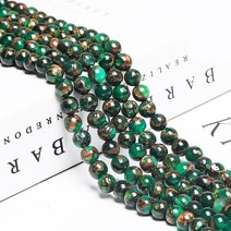 박진기획 정품 금채석 그린 원석재료 8mm 1줄 약40cm, 단품