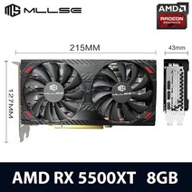 mllse 그래픽 카드 rx5500xt 8g d6 게임 128bit gddr6 메모리 16ghz 메모리 주파수 directx12 3d 기능, amd rx5500xt 8기가