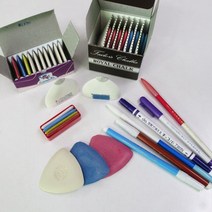 핸드메이드114 봉제용 초크 패브릭수성펜 초자고 분말초크 모음 재단용초크/펜, CH06 연필초크 파랑-흰색(1자루)