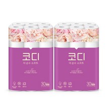 코디 천연펄프 3겹 더 순수 소프트 27m 30롤 x 2팩