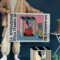 마츠리센 PVC 현관 코일매트, 90x60cm, 프레이스 애플