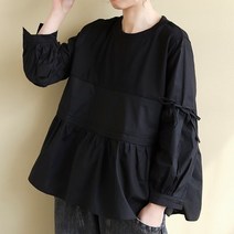유블리 여성 레이스 포인트 블라우스 티셔츠