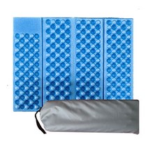 등산 방석 4단 8단 접이식 미니방석 휴대용 사우나 기념품 사은품, 양면도톰 4단방석_블루(고급pvc투명가방추가)