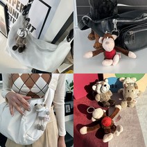 [유유존] 주주인형키링 너구리 원숭이 늑대 가방장식 홀더 열쇠, 주주인형키링_늑대