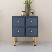 인디우드 로제 골드 미니 서랍 협탁, 네이비