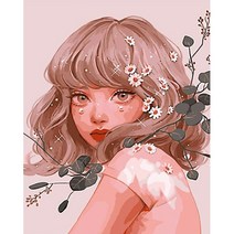 유쾌한컴퍼니 DIY 유화그리기 명화그리기 세트 40X50 200종, A-277 눈망울 소녀