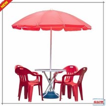 비치파라솔 편의점 4인용 파라솔세트A(소-파랑-받침별매), 원형 흰색, 흰색