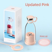 무선 믹서기 여행 휴대용 블렌더 350ML Mixeur 충전식 미니 USB 과즙 컵 과일 믹서 병 스무디 추출기, [03] Updated Pink, [01] 기타 (ae˚) frequ