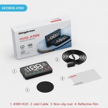 geyiren a900 auto hud display car 프로젝터 알람 eobd obd2 head up display speedometer windshield 전자 액세서리, obd2-eobd, 협력사