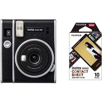Fujifilm 인스탁스 미니 40 인스턴트 카메라, 04 콘택트 시트 필름 팩 포함 (10 노출)