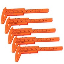 GHSHOP 2-5pack 5pcs 미니 플라스틱 눈금자 슬라이딩 80mm 버니어 캘리퍼스 게이지 측정 도구, 2개, 주황색