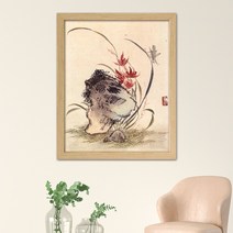 나봄갤러리 현재 심사정 - 난석초충도 난그림 한국화 꽃그림 동양화 조선그림, 3.내츄럴 액자