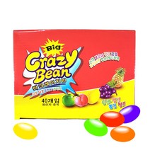 광동유카식품유한공사 빅크레이지빈 새콤 달콤 5가지 과일맛 상콤 쫄깃 짱 쥬스함유 젤리빈 간식 학창시절 추억의 맛 침샘자극, 단품, 단품