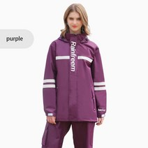 낚시레인슈트 성인 반사 비옷 비옷 정장 불침투성 오토바이 승마 방수 야외 하이킹 낚시 방수 보호 장비, xxxl, 자주색