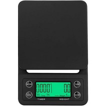업소용 전기식 지시 저울 이유식 에스프레소 커피 계량기드립 커피 저울과 타이머 3kg 0.1g 5kg 무게 디지, 한개옵션2, 02 black, 01 3 키로그램
