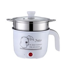 220v 미니 밥솥 전기 요리 기계 단일 더블 레이어 사용 가능한 냄비 멀티 전기 밥솥 1.8l, 흰색, L