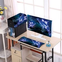 컴퓨터 커버 덮개 천 모니터 티비 가리개 tv 먼지 데스크탑 메인 박스 전체 보호 귀여운 홈 네트워크 빨간색 키보드, 없음, 없음, Blue Whale+22 Inch