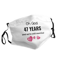 47th Wedding Anniversary Funny Gift For Him Or Her 성인용 인쇄 마스크 일본 만화 영화 방진 빨 조절 가