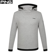 핑 핑(PING) 골프웨어 봄 그레이 남성 소매 포켓 후드 긴팔 티셔츠 111B1TR021_GY