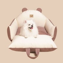 강아지콘솔카시트 박스 차멀미 안전 벨트가 달린 범용 애완 동물 캐리어 카시트 침대 휴대용 세척 가능 고양이 강아지 여행 핸드백 다기능 부스터 시트, M, Wine Red