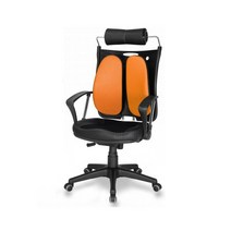 듀얼백 목받침 사무실 학생 공부 책상 등받이 바퀴 의자 C301, 블랙