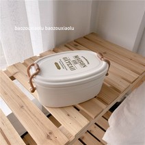 더블 레이어 도시락 학생 사무실 노동자 도시락 간단한 밀봉 단열 상자, 일반, 화이트 더블 도시락